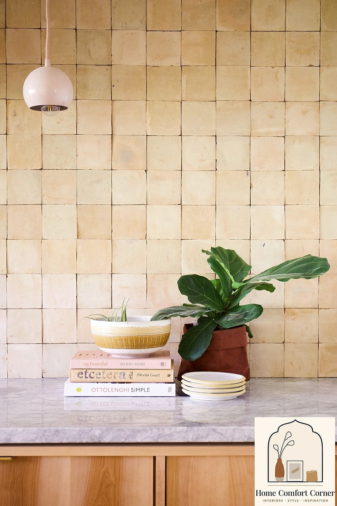 Neutral Zellige Tile Backsplash