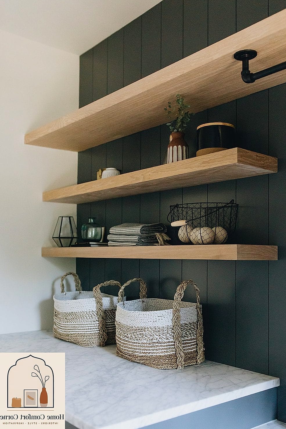 Open Shelving with Labeled Bins