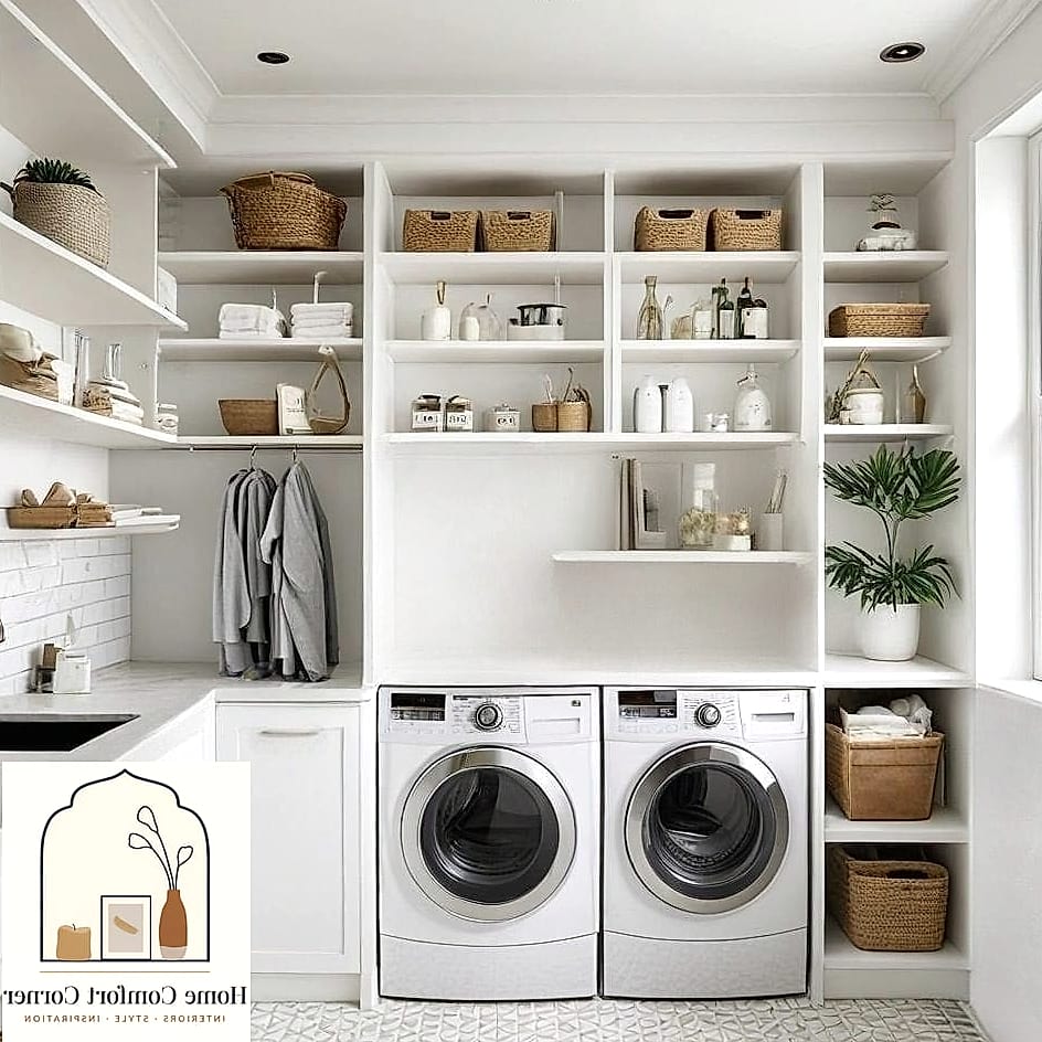 Open Shelving with Labeled Baskets