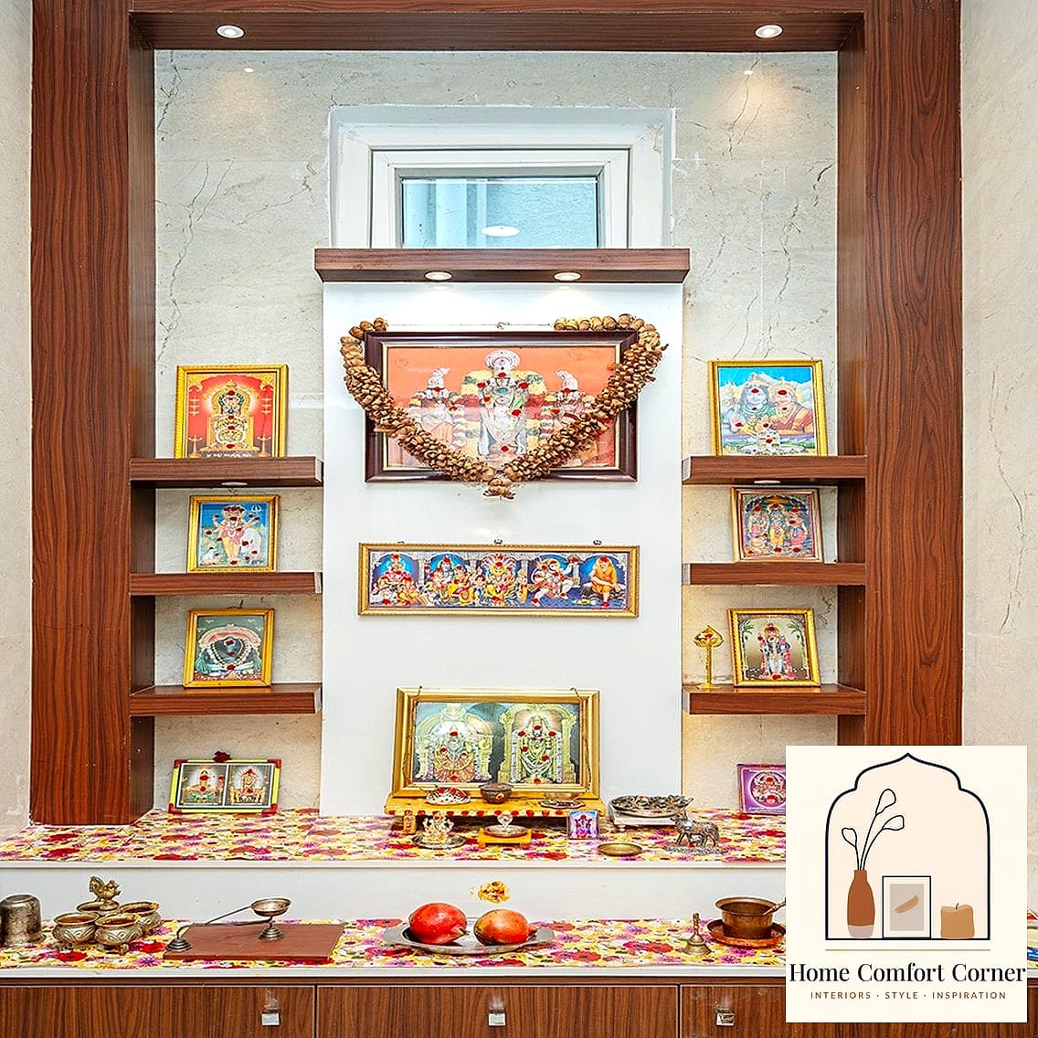 19 Pooja Room Ideas Indian Modern Designs You Need to See Right Now 11 Open Shelving Pooja Display