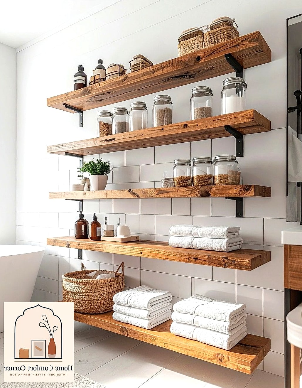 Open Shelving for Towels and Decor