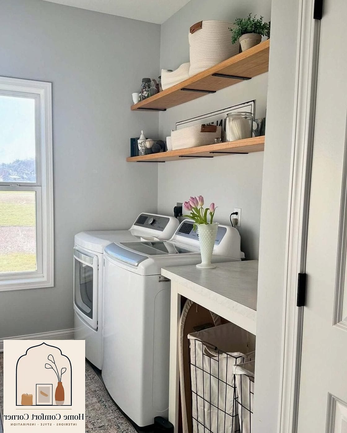 18 Diy Laundry Room Ideas Designs That Maximize Style and Function 2 Open Shelving Above the Machines