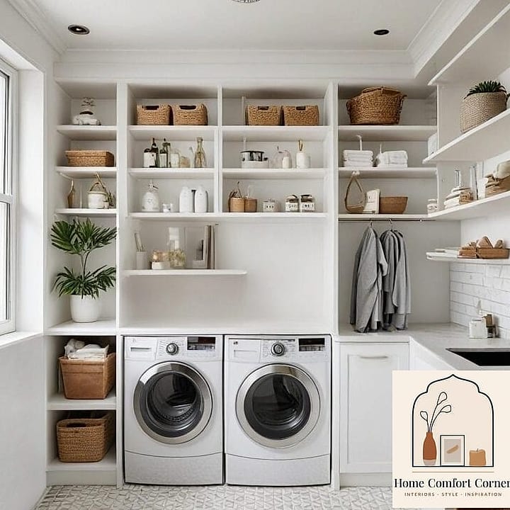 20 Wash Room Ideas Laundry Ideas to Upgrade Your Home This Weekend 2 Open Shelving for Everyday Supplies
