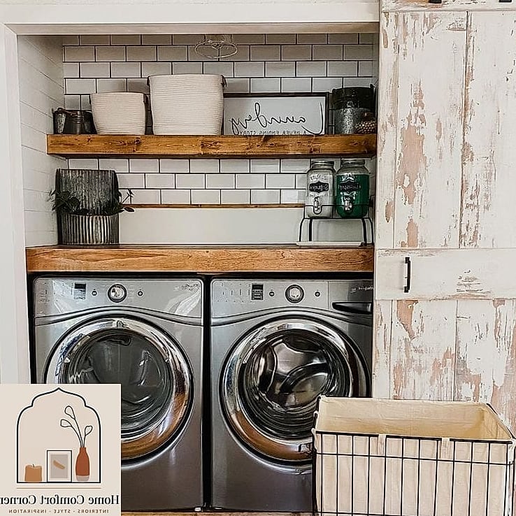 Open Shelving with Woven Baskets