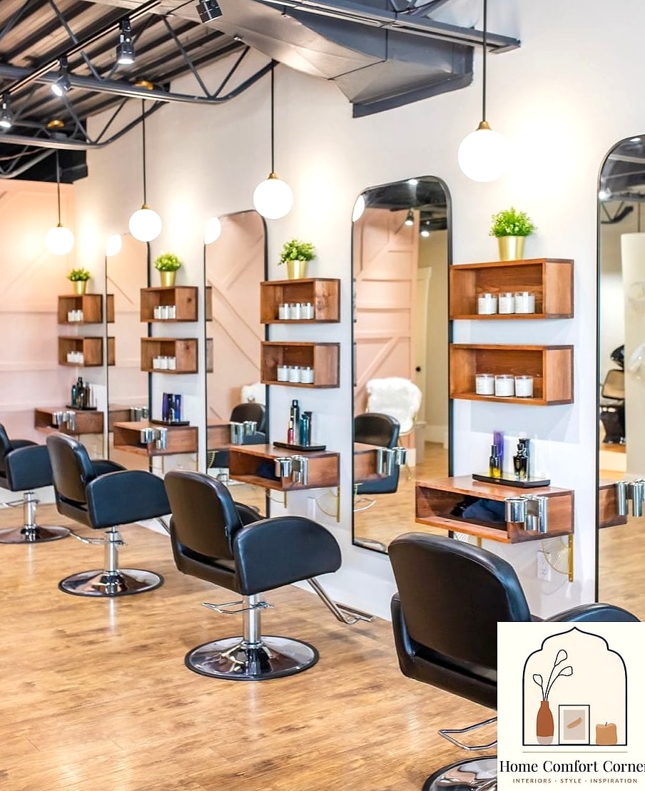 14 Hair Salon Interior Design Ideas to Steal From Interior Designers 4 Open Shelving to Display Retail Products