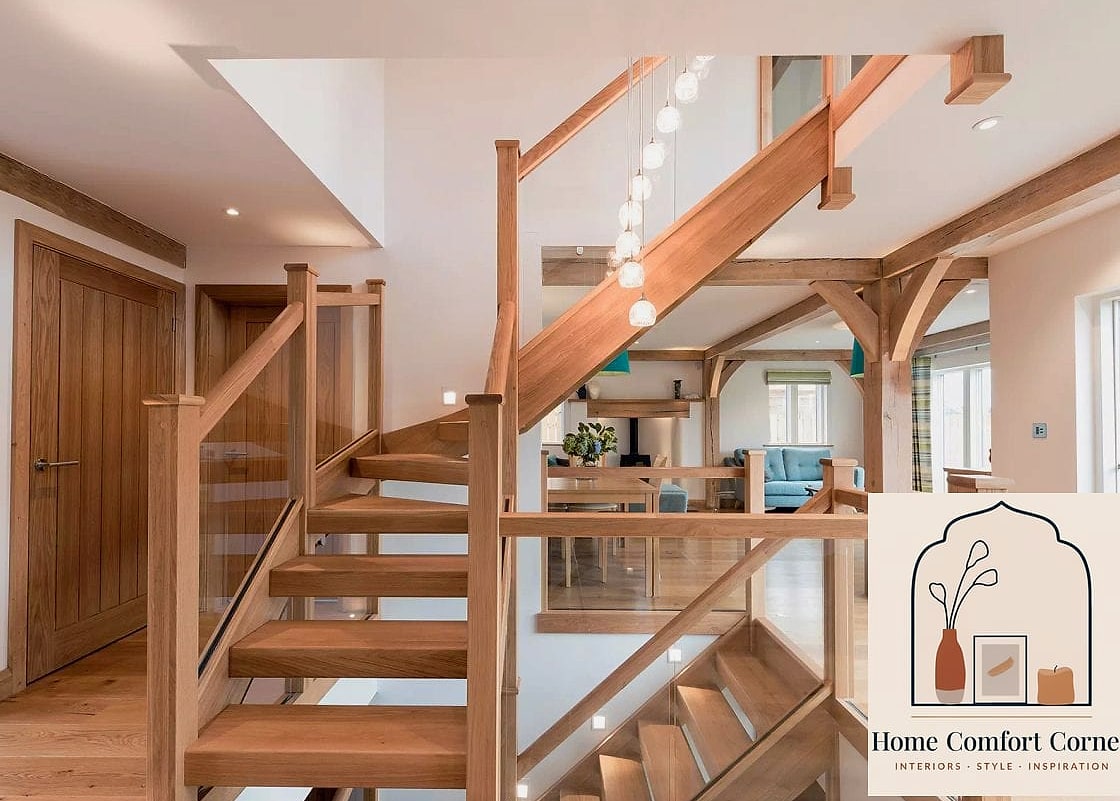 Open-Tread Wood Staircases