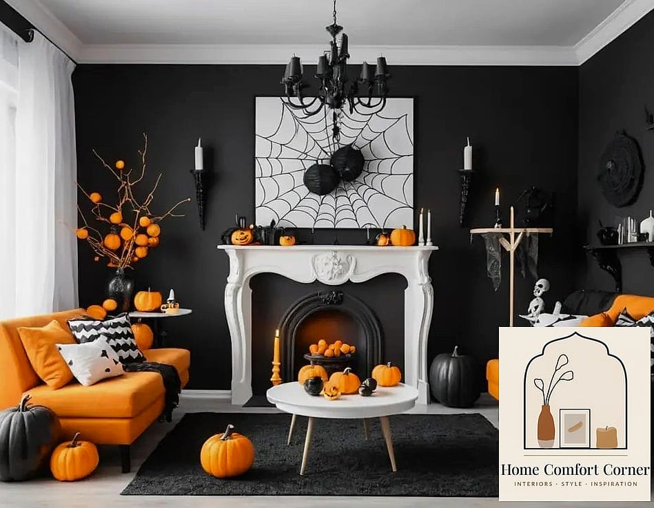 Orange and Black Layered Table Runner