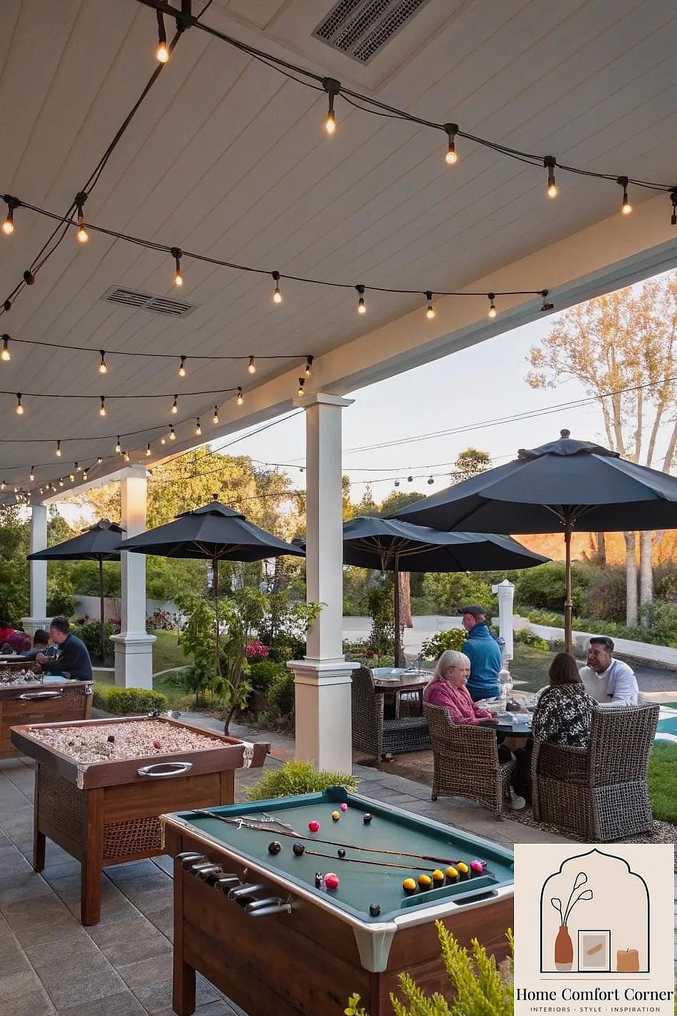 Outdoor Game Room with a Covered Patio Setup