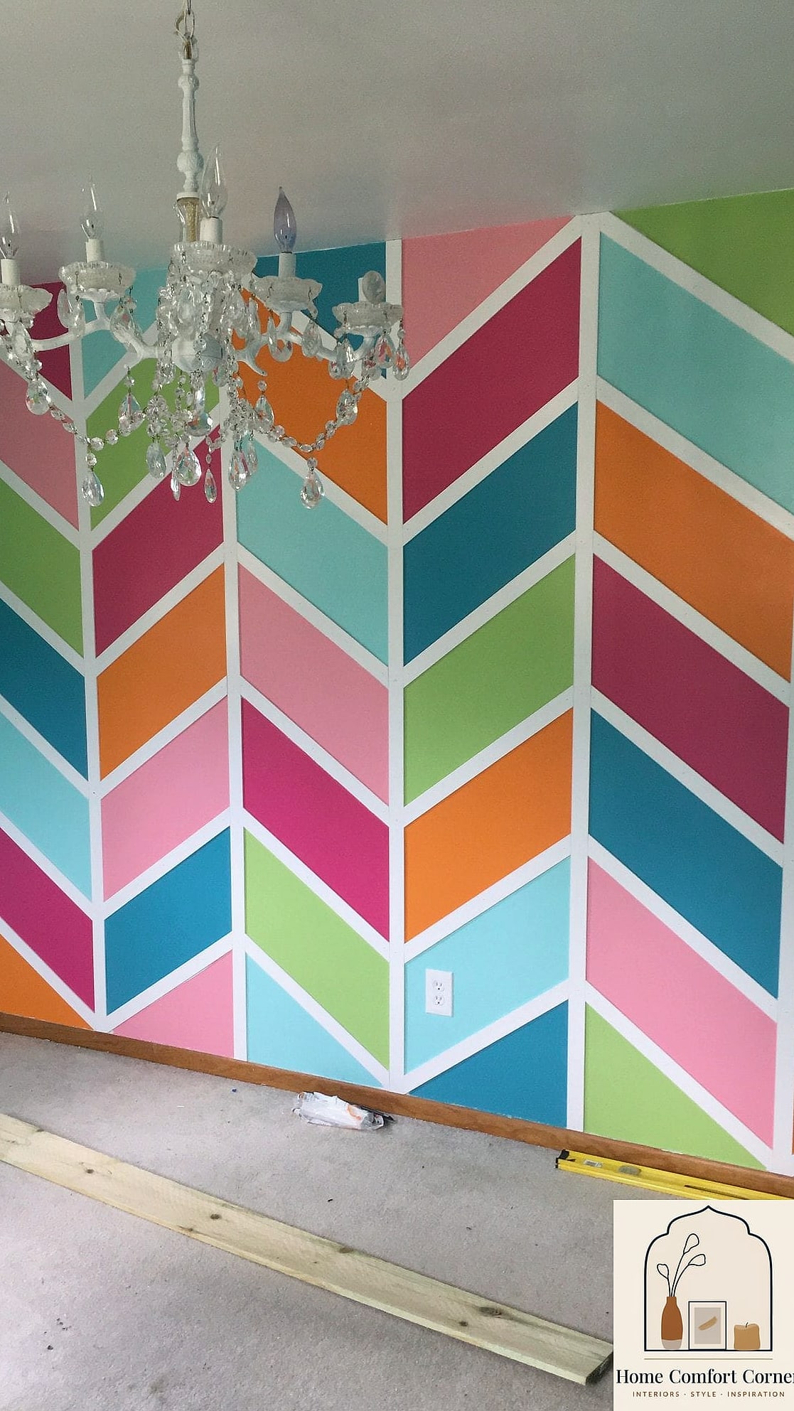 Painted Accent Wall With Tape Stripes