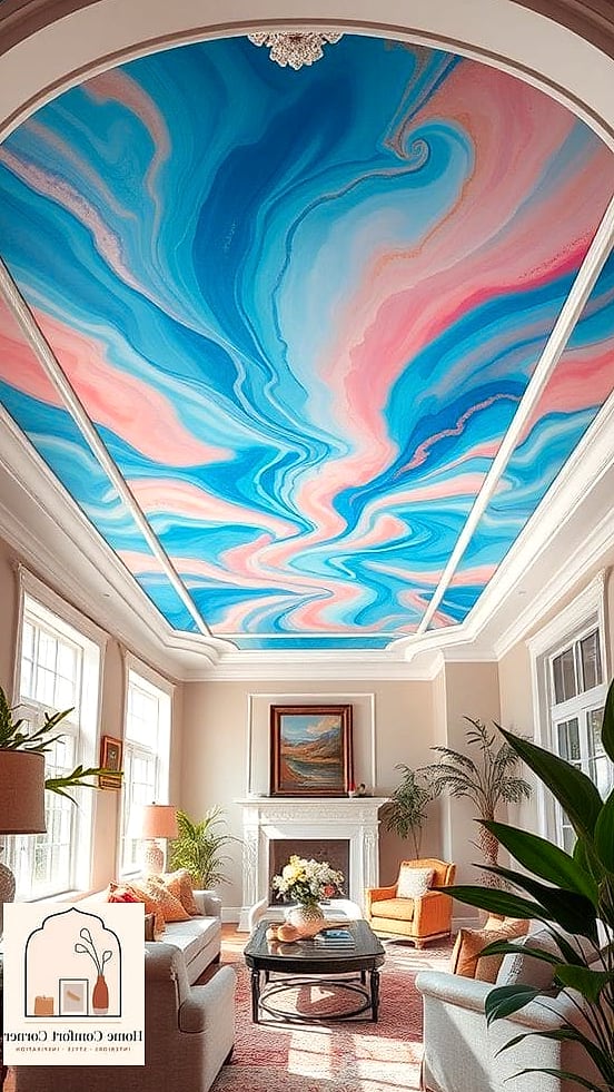21 Creative Cute Home Decor Ideas You Haven't Seen Before 4 Painted Ceiling