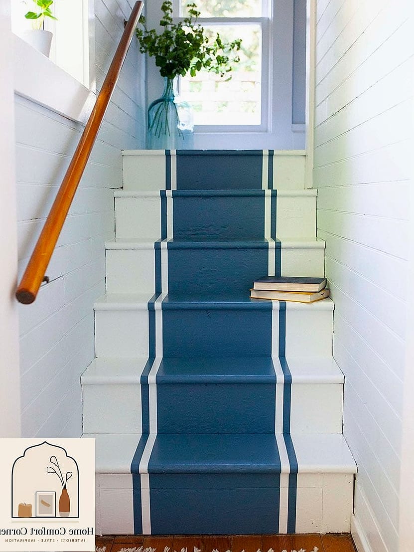 Painted Stripes on Stair Risers