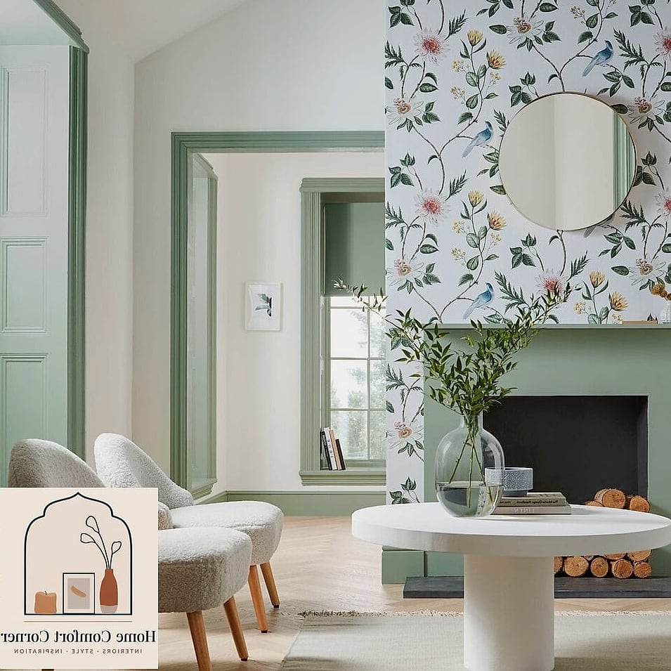 Paint or Wallpaper an Accent Wall Behind the Seating