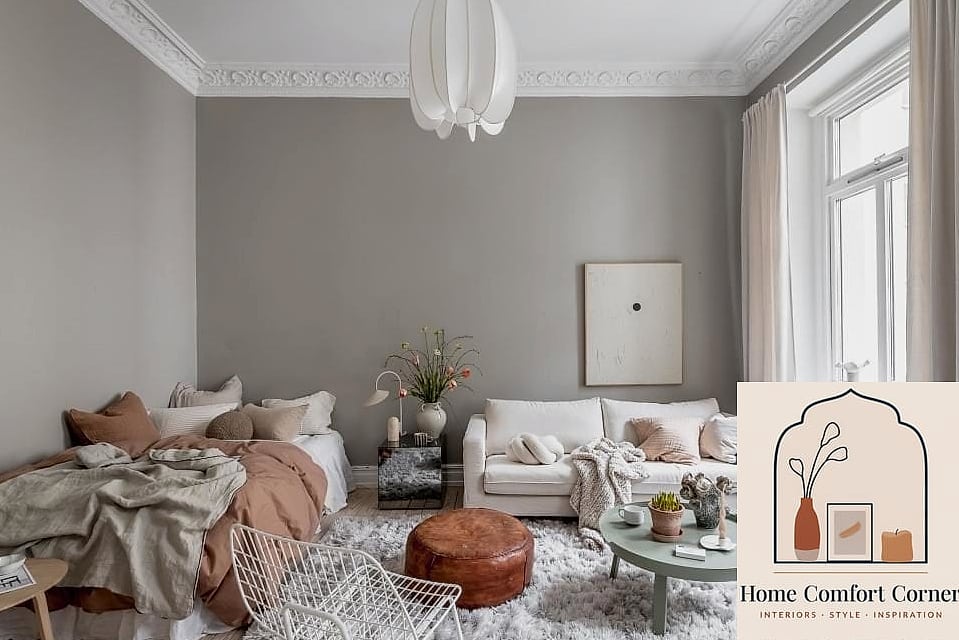 Pale Gray Walls with White Trim
