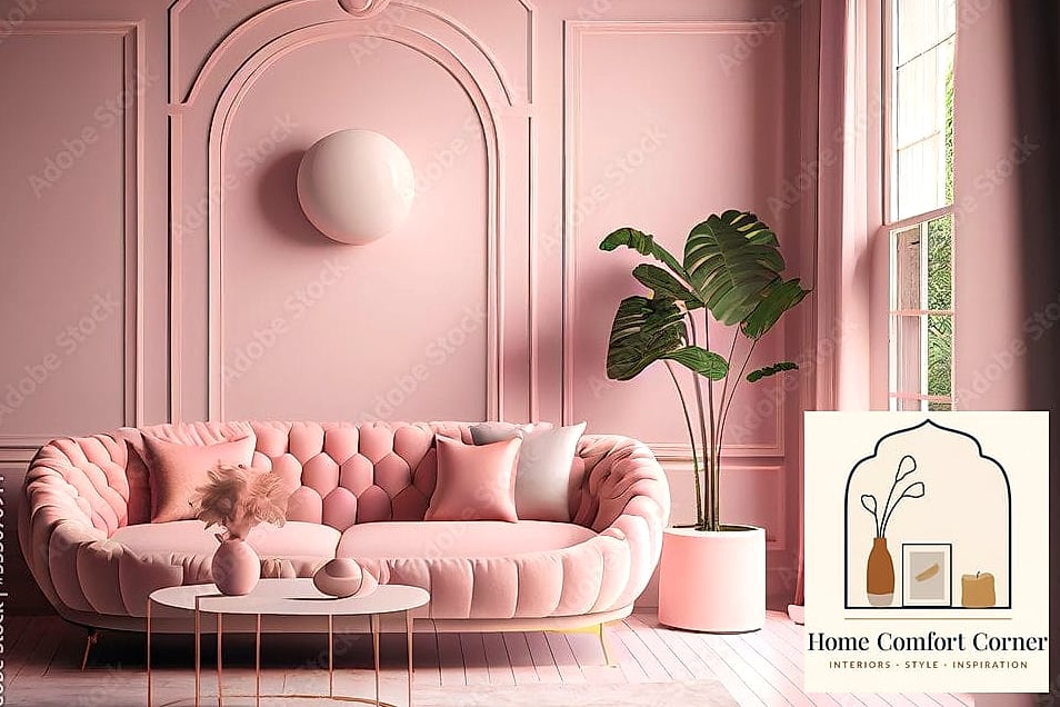 Pastel Pink Home Office Nook