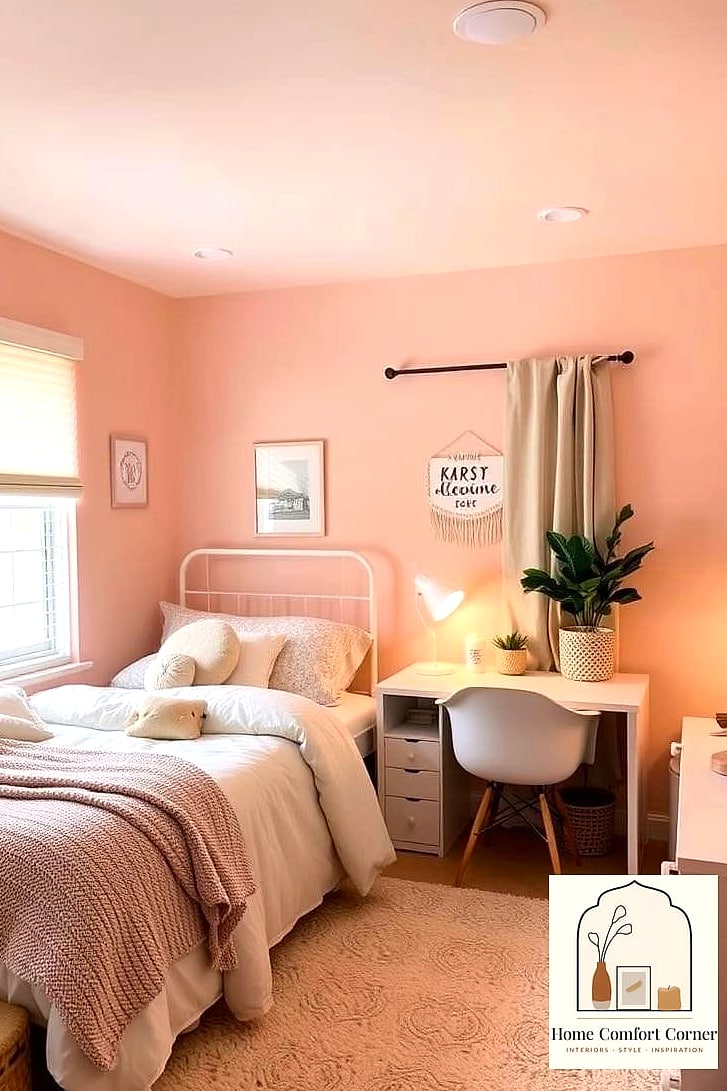 Pastel Pink Desk Organization