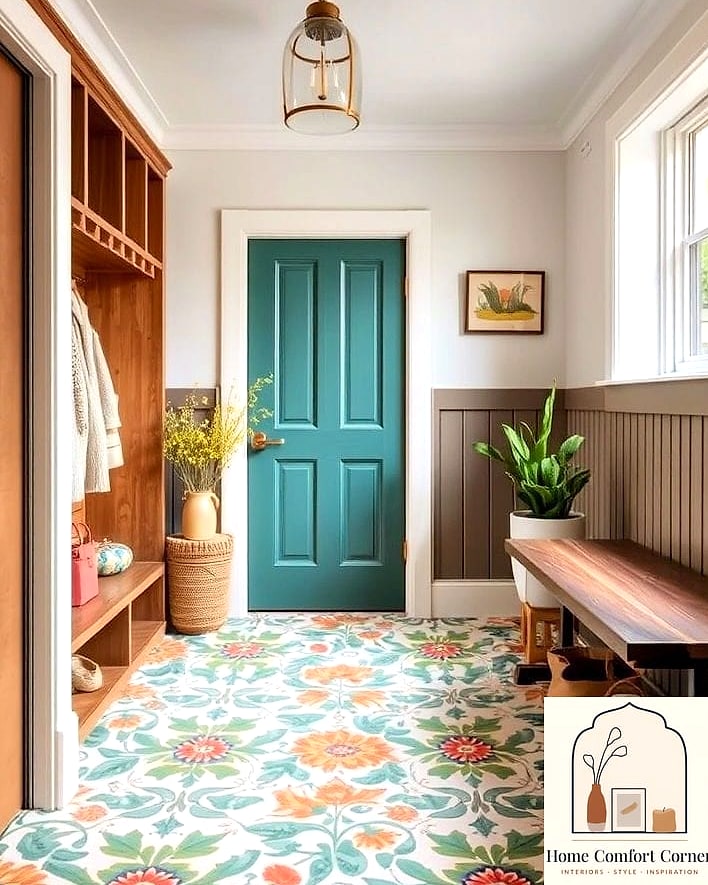 16 Mudroom Decor Photos That Will Inspire Your Next Project 10 Patterned Encaustic-Style Tile