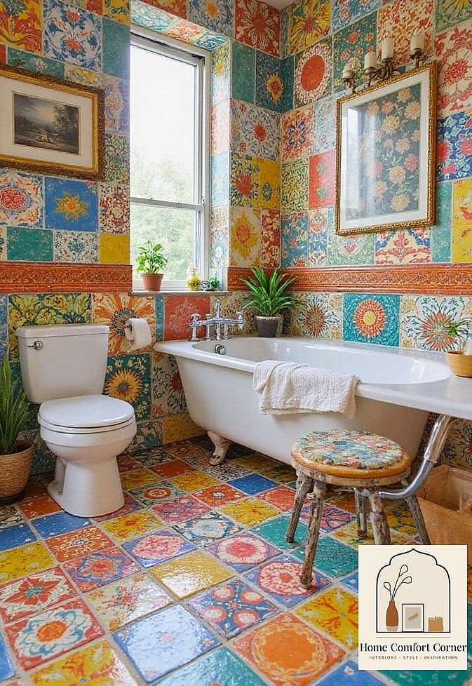 Patterned Tile Just in the Entryway