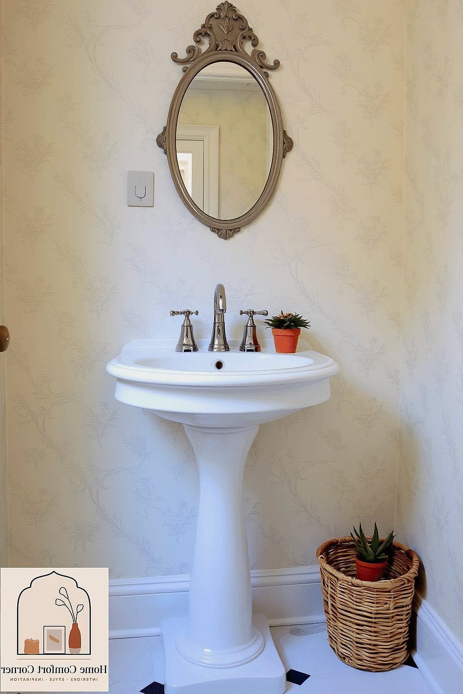 Pedestal Sink for a Clean, Open Look