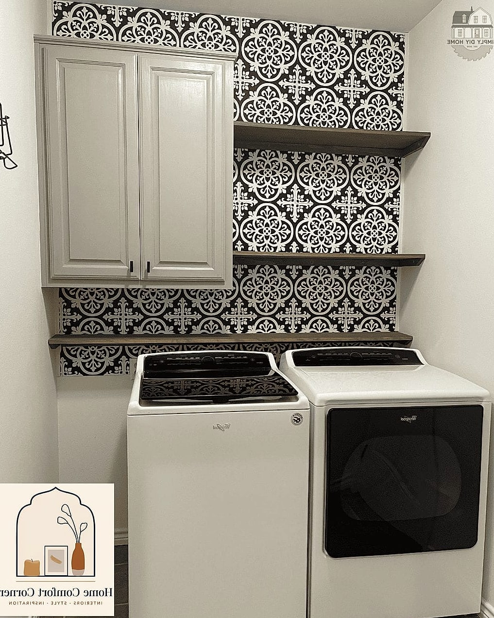 18 Diy Laundry Room Ideas Designs That Maximize Style and Function 4 Peel-and-Stick Wallpaper for Renters
