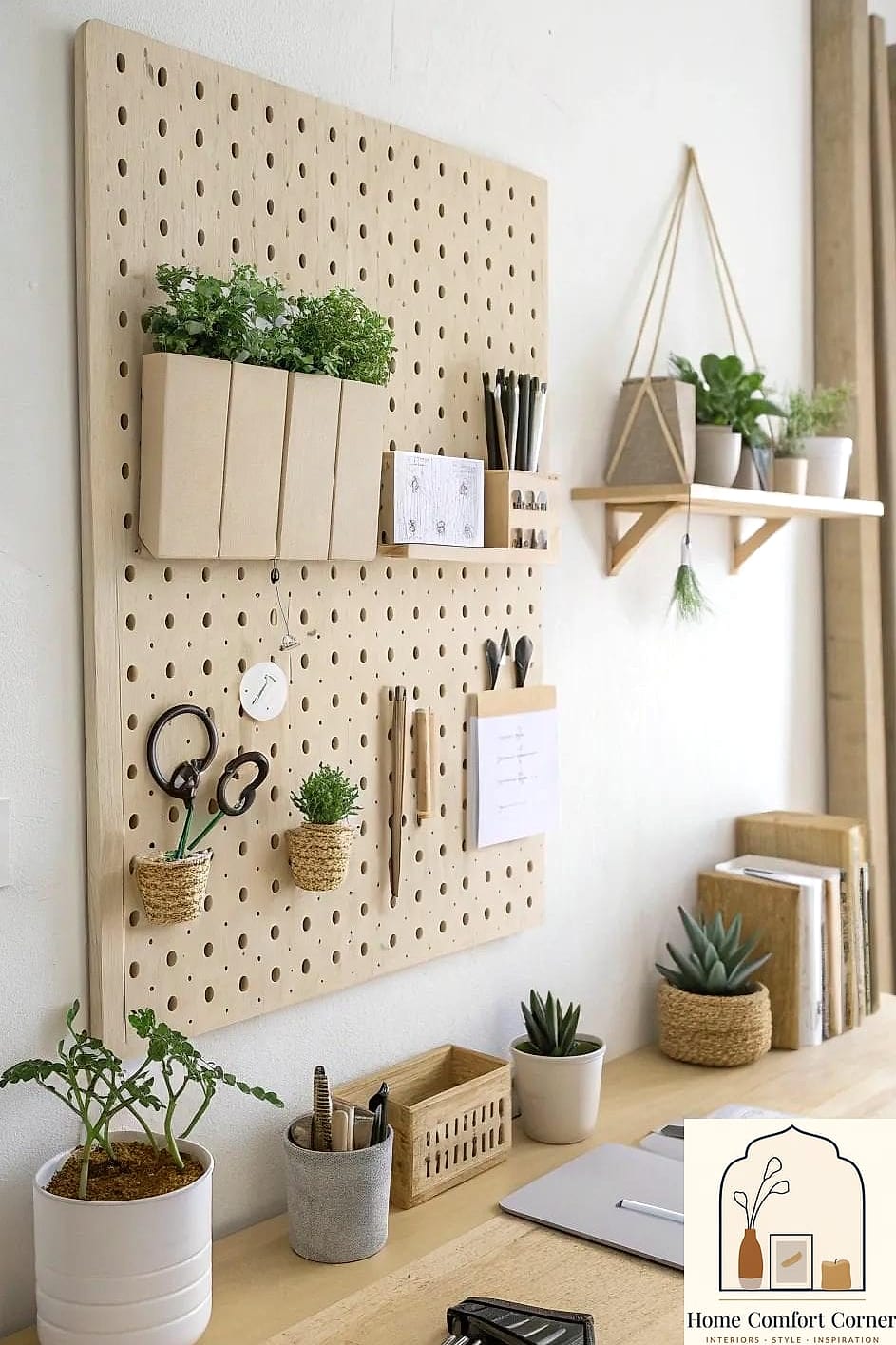 Peg Board Wall for Organization