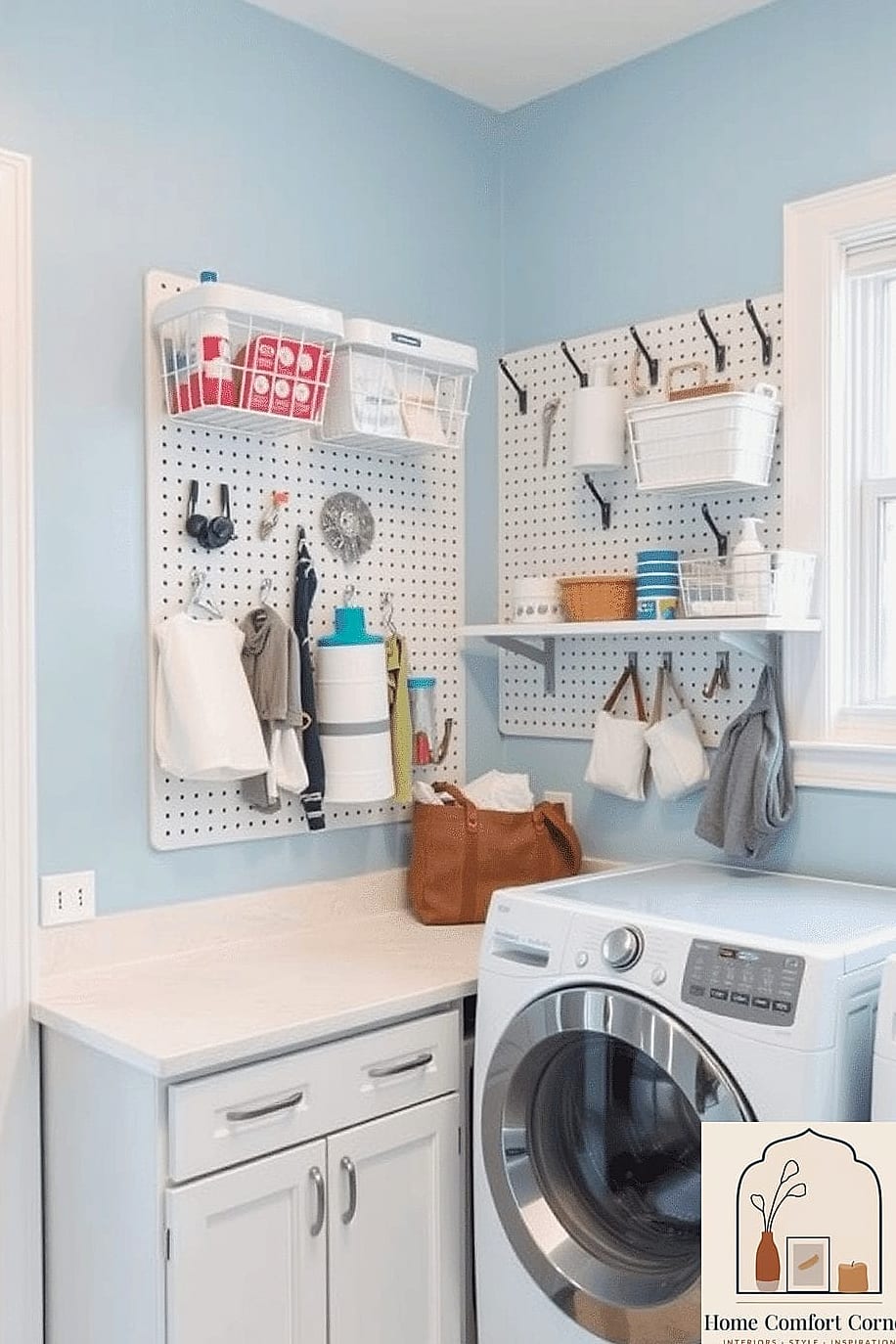 A Pegboard Wall for Tools and Supplies