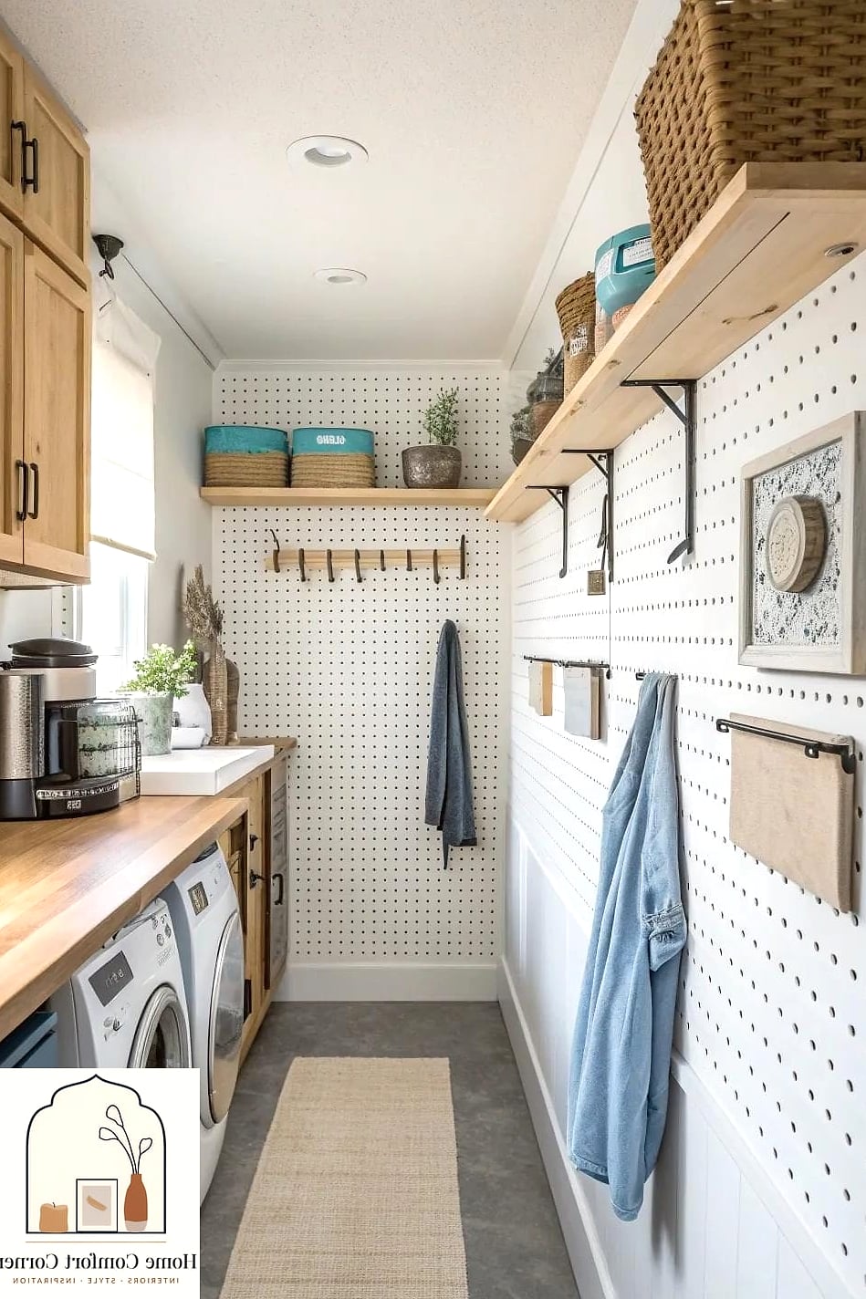 Pegboard Wall for Flexible Storage