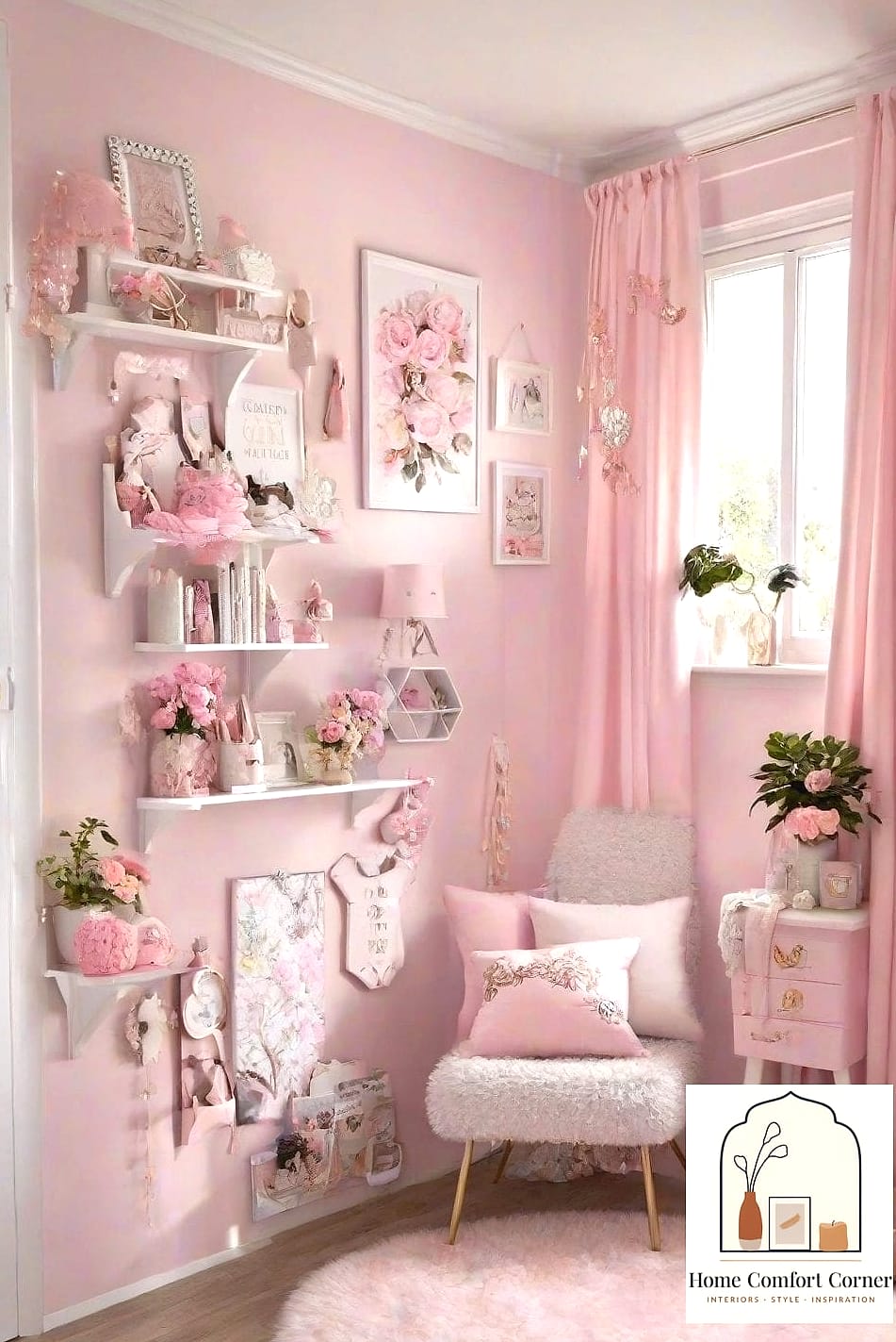 Personal Style Corner with Vanity Mirror and Jewelry Display