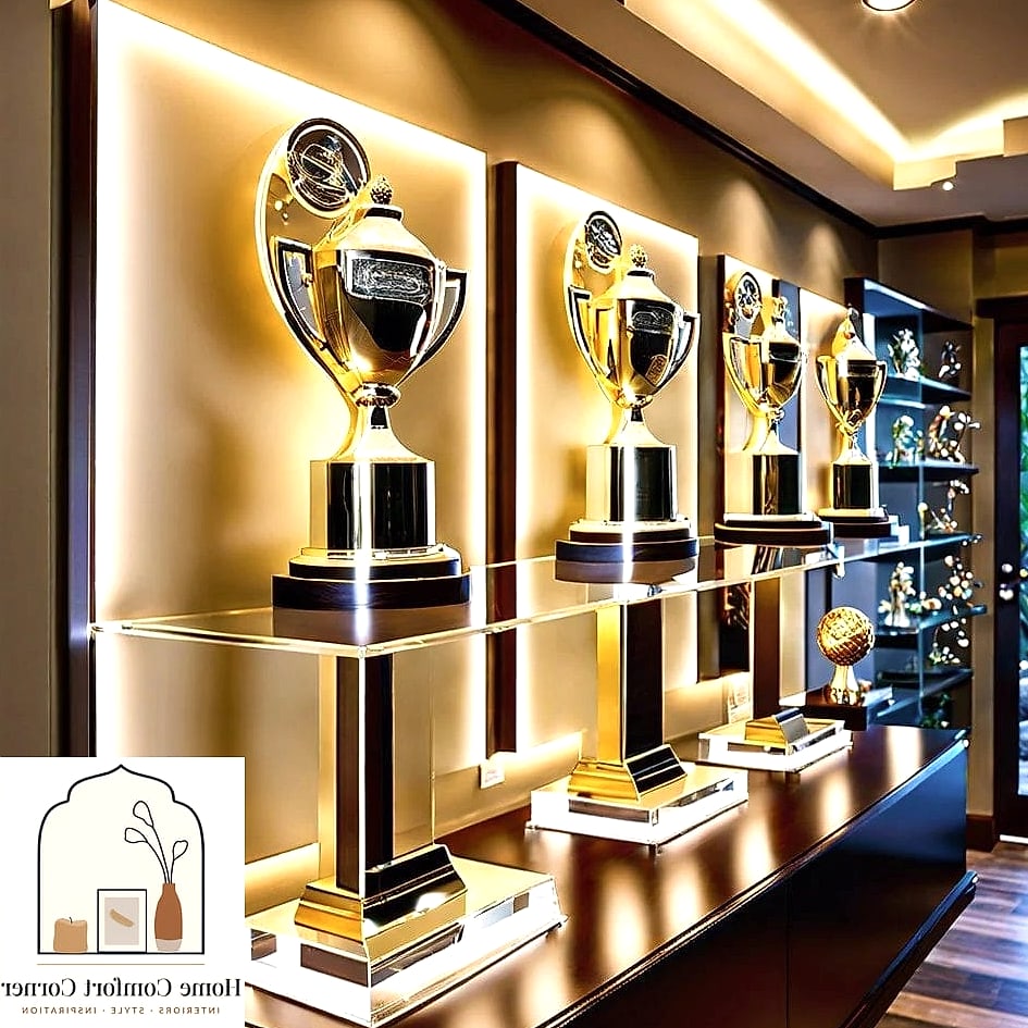 21 Stunning Mens Room Decor Ideas for Every Budget 14 Personal Trophy or Collectibles Shelf