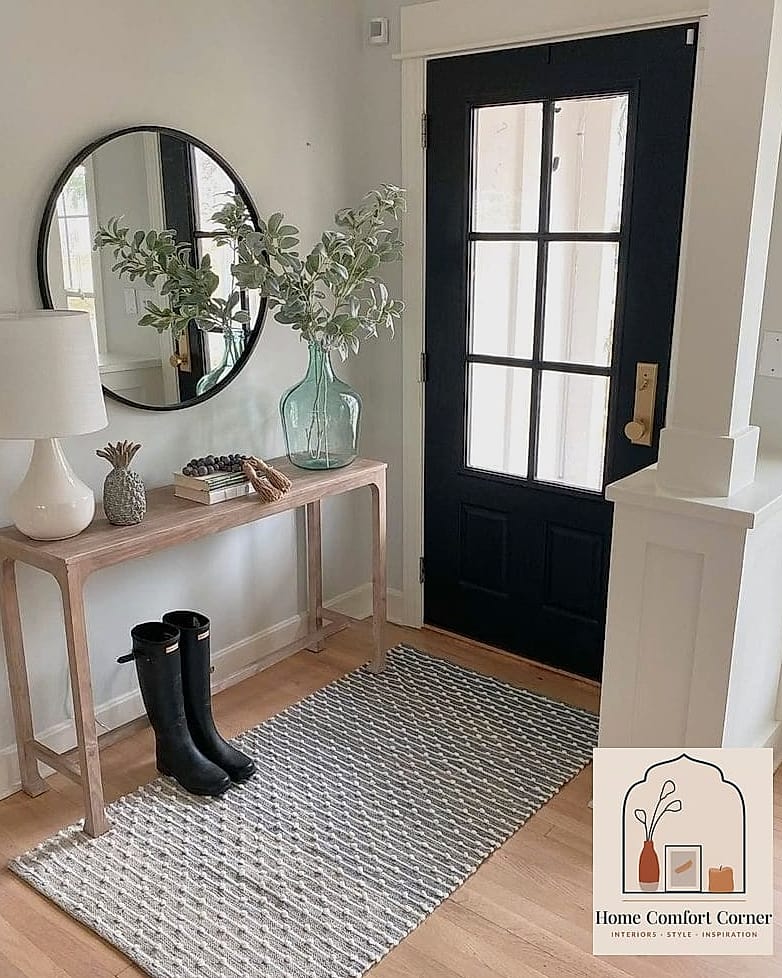 A Petite Entryway with a Wall-Mounted Bench