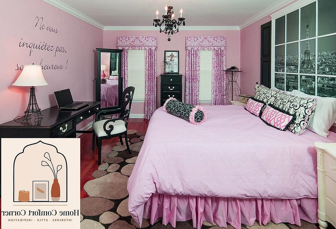 17 Pink Room Aesthetic Decor Inspiration Boards You'll Want to Copy 17 Pink and Black Contrast Bedroom