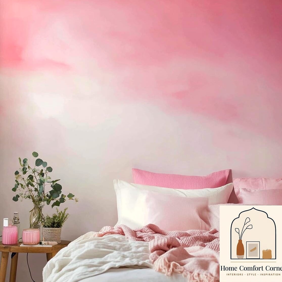 17 Pink Room Aesthetic Decor Inspiration Boards You'll Want to Copy 16 Pink Ombre Wall Treatment