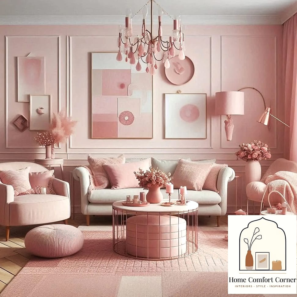 Pink Powder Room Wallpaper