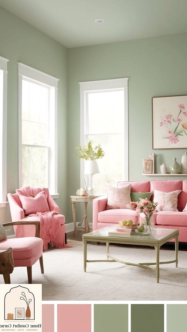Pink and Sage Green Color Palette