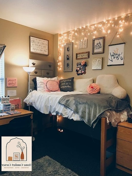 Pink String Lights and Warm Ambient Lighting