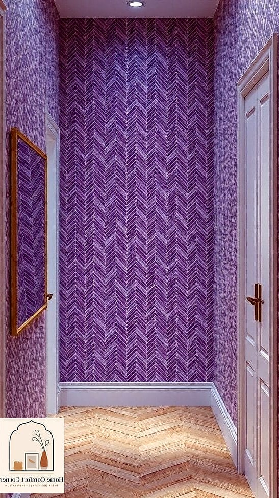 Purple Herringbone Accent Rug