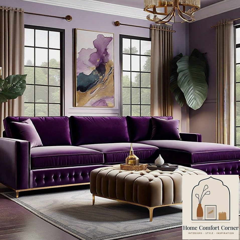 Purple Velvet Accent Chair