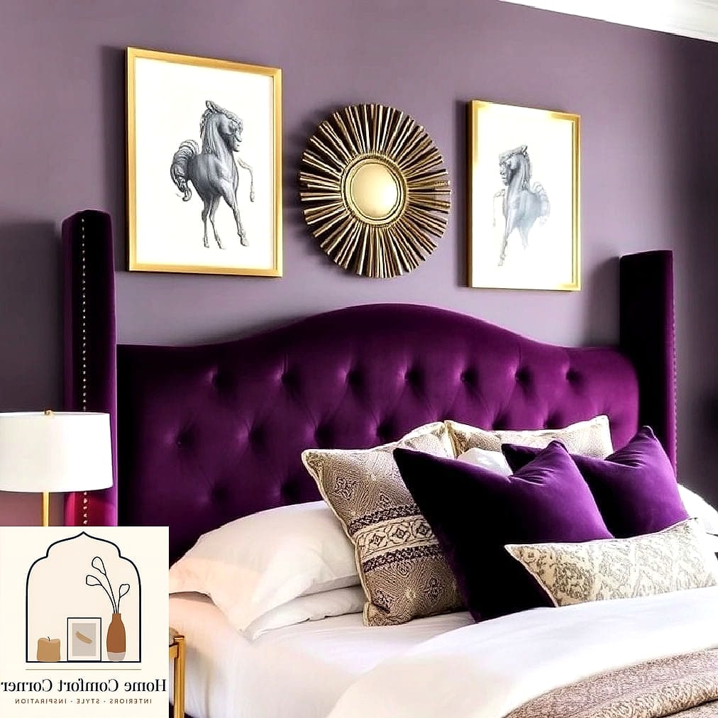 Purple Velvet Headboard