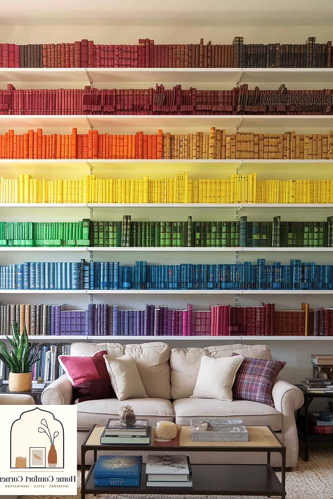 Rainbow Bookshelf Styling