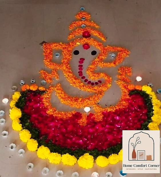 Rangoli Base Beneath the Idol