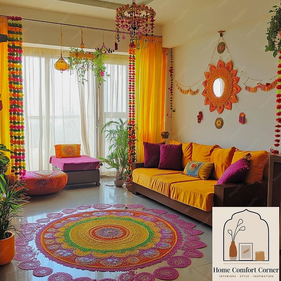 Rangoli-Inspired Floor Patterns