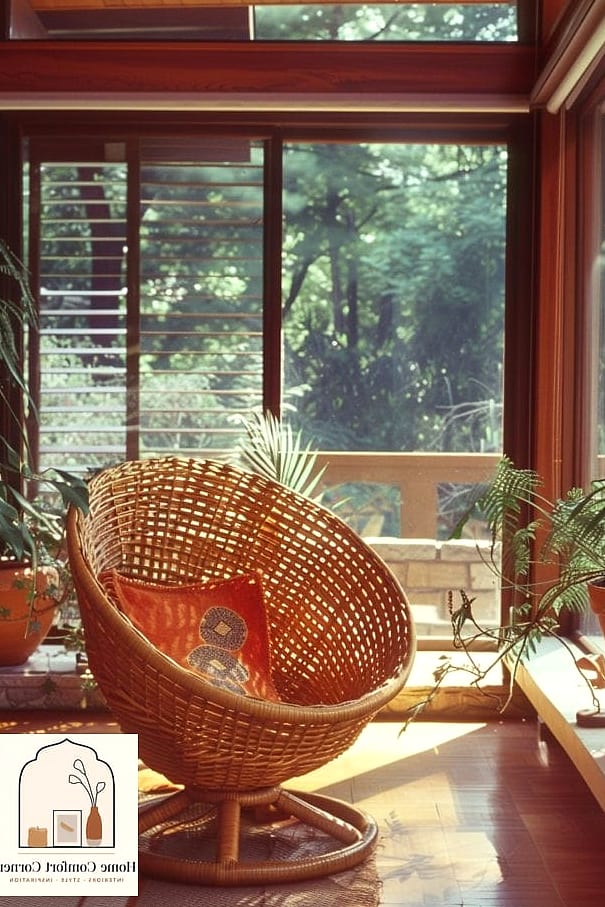 25 70S Home Decor Ideas That Are Both Stylish and Practical 4 Rattan and Wicker Accents