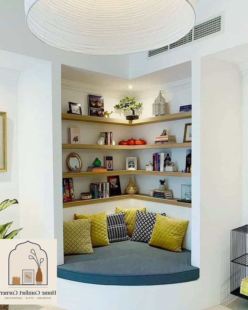 Reading Nook Tucked Beside the TV Area
