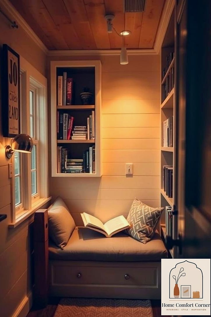 A Reading Nook Tucked Under the Stairs