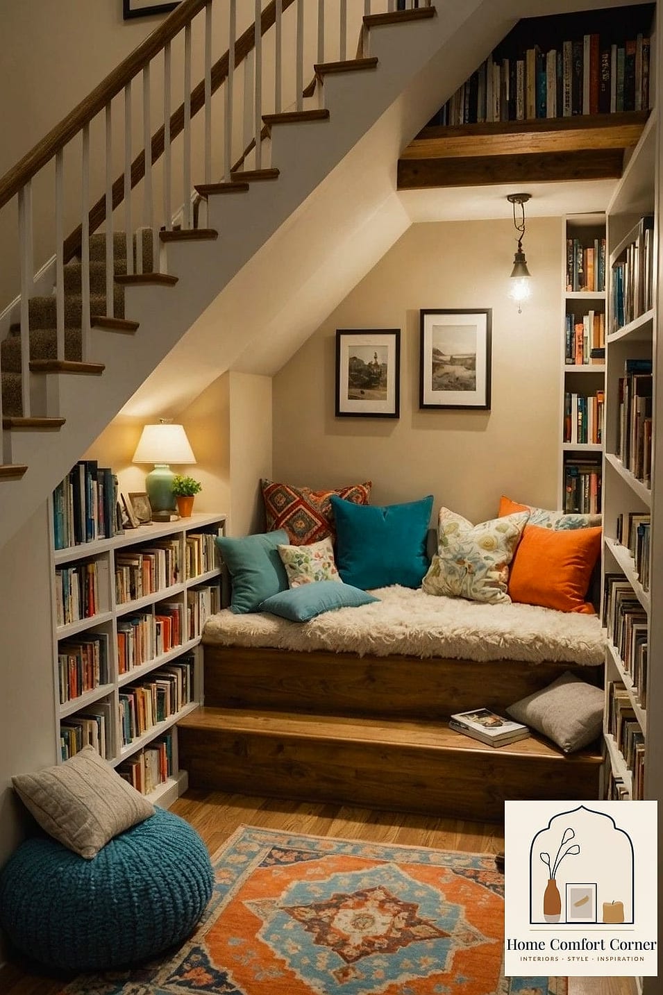 A Reading Nook With a Built-In Bench
