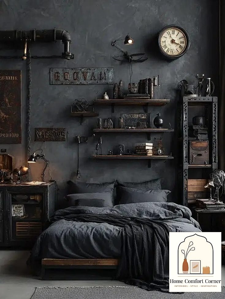 Recycled Metal and Reclaimed Wood Shelving
