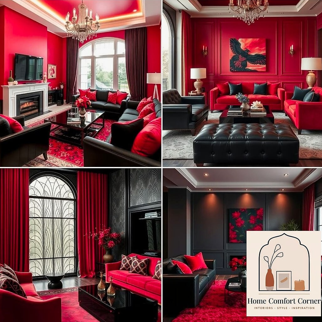 25 Red Room Decor Designs You Need to See Right Now 12 Red and Black Plaid Curtains