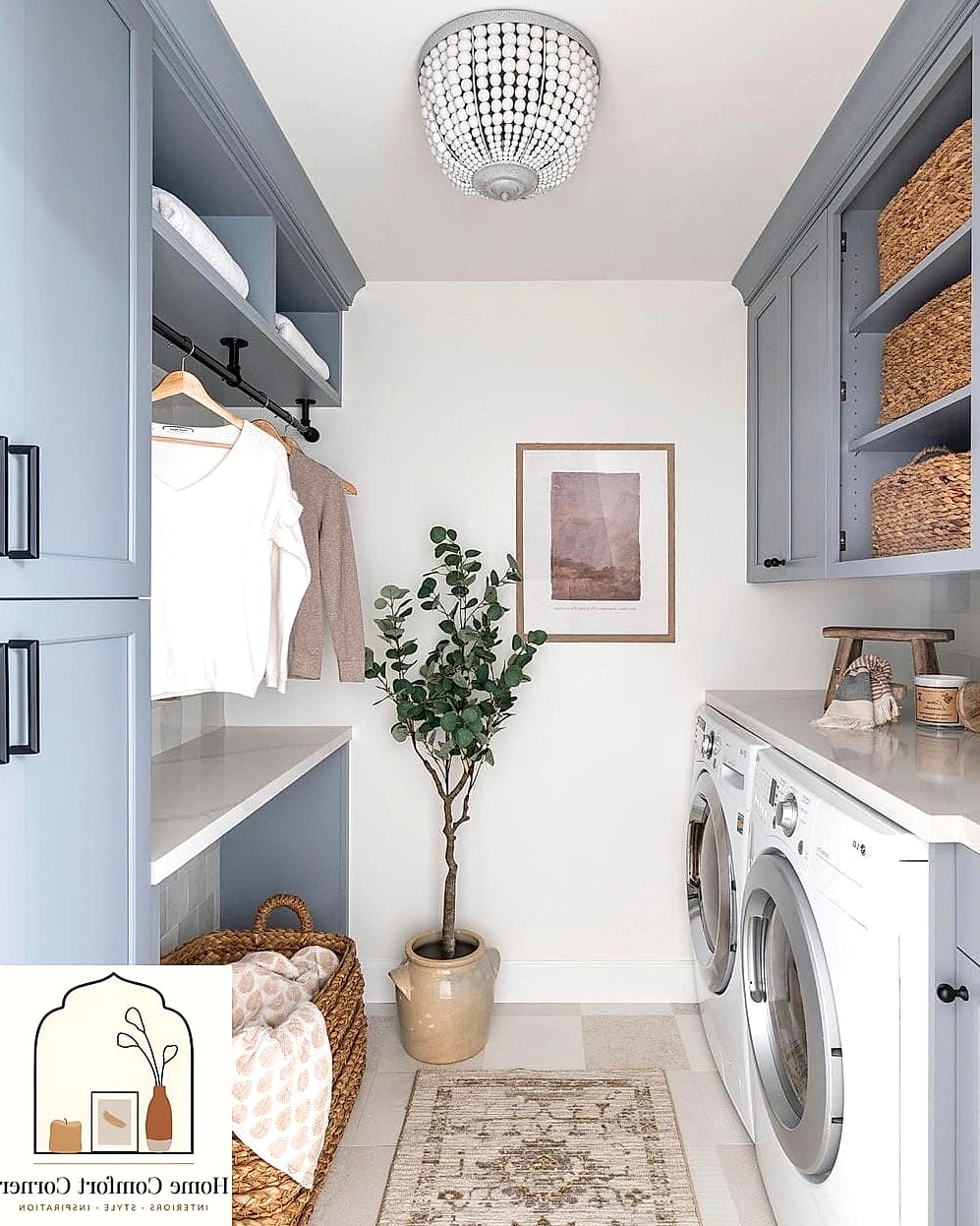 Refreshing a Laundry Room With Cabinetry and Counter Space