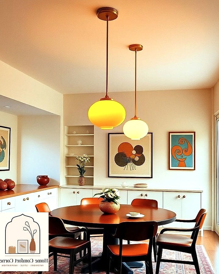 25 70S Home Decor Ideas That Are Both Stylish and Practical 14 Retro Pendant Lighting