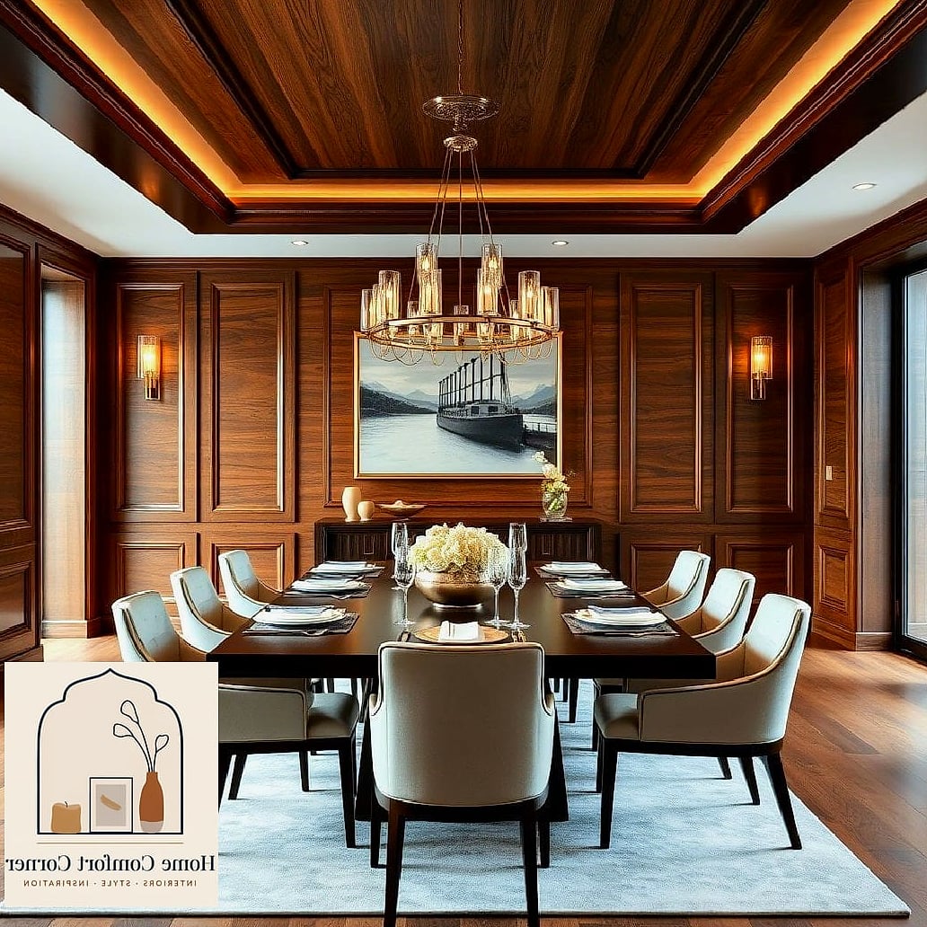 Rich Wood Tones on Cabinetry and Furniture