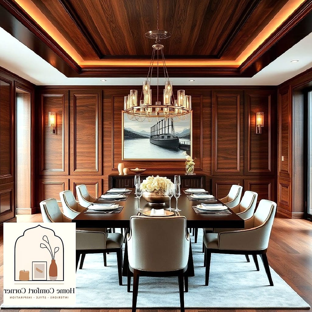 Rich Wood Dining Table as a Focal Point